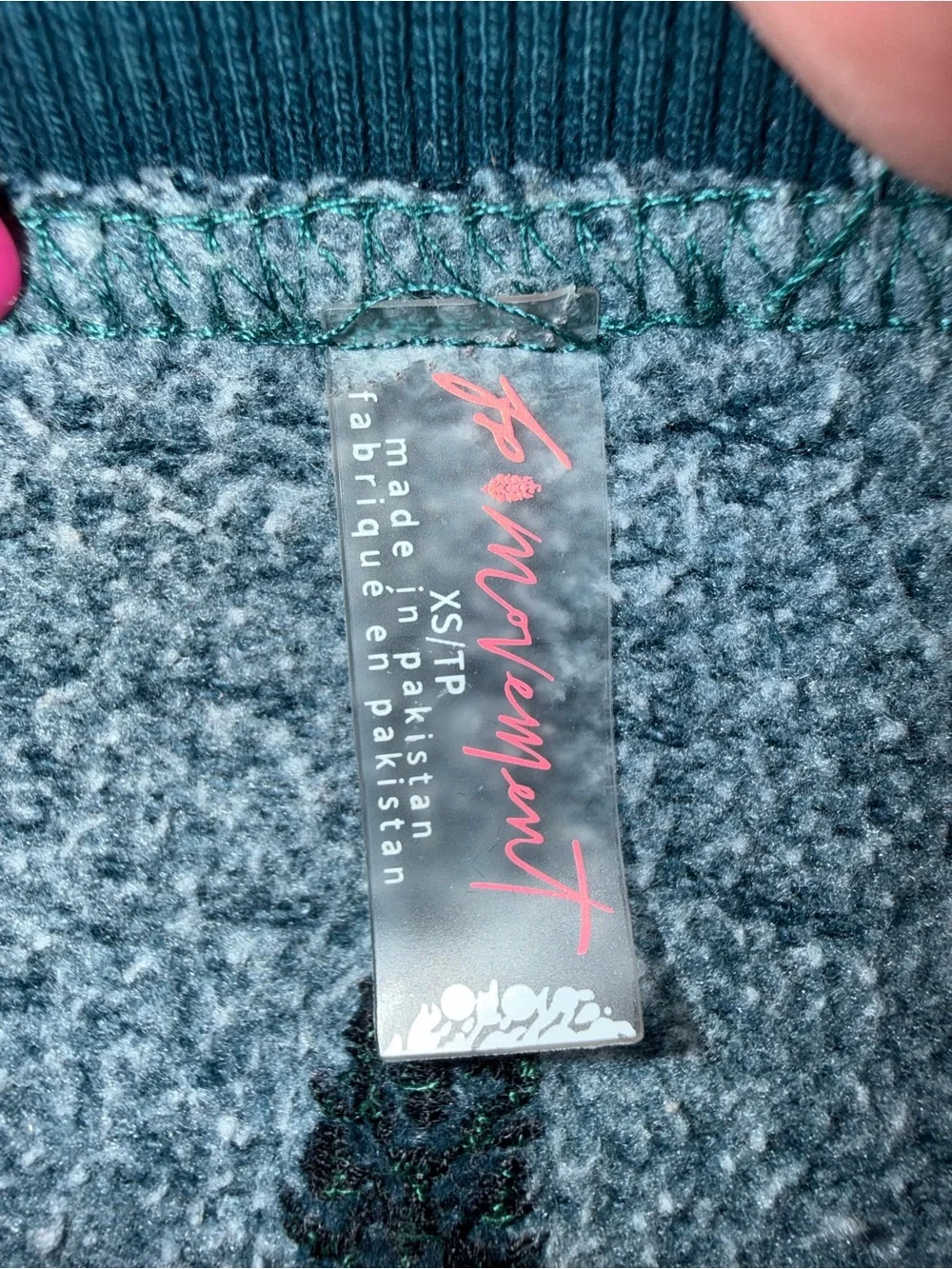 Free People Men's Teal Crewneck Pullover